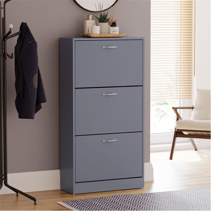 Lassic  Grey Vida Designs 3 Drawer Shoe Cabinet, Sports Direct
