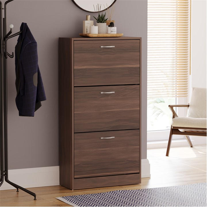 Lassic  Brown Vida Designs 3 Drawer Shoe Cabinet, Sports Direct