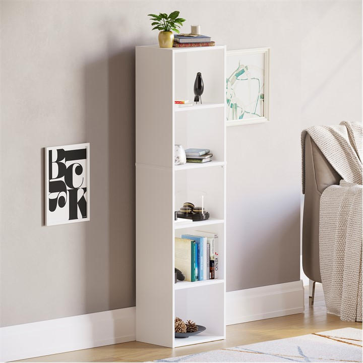 Lassic  White Vida Designs Oxford 5 Tier Cube Bookcase, Sports Direct
