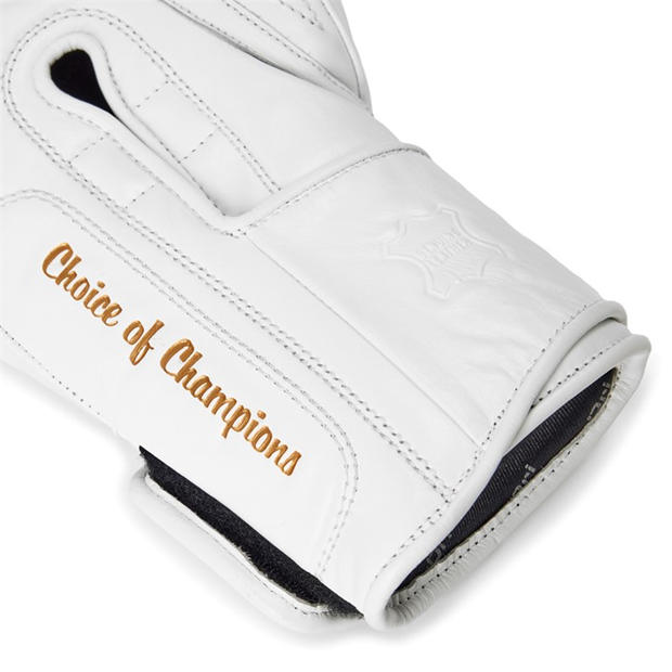 White - Everlast - 1910 Pro Leather Hook and Loop Boxing Gloves