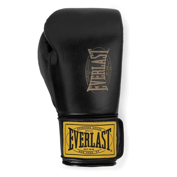 Black - Everlast - 1910 Pro Leather Hook and Loop Boxing Gloves