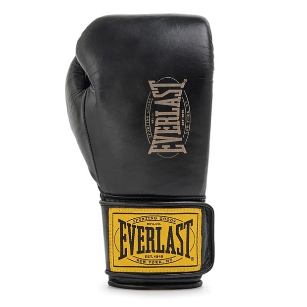 Black - Everlast - 1910 Pro Leather Hook and Loop Boxing Gloves