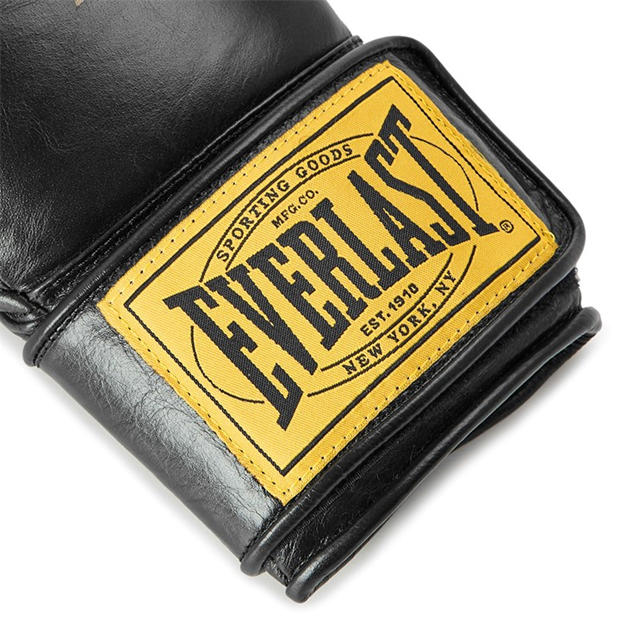 Black - Everlast - 1910 Pro Leather Hook and Loop Boxing Gloves