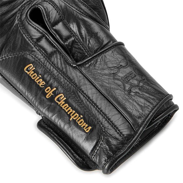 Black - Everlast - 1910 Pro Leather Hook and Loop Boxing Gloves