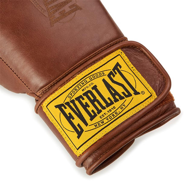 Brown - Everlast - 1910 Pro Leather Hook and Loop Boxing Gloves