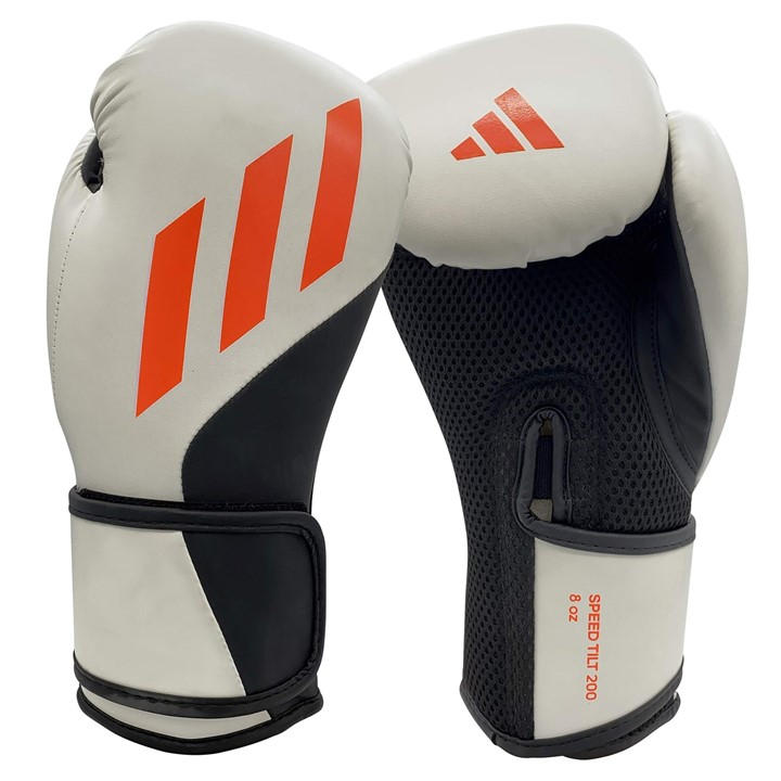 Adidas  White Speed 200 Tilt Boxing Gloves in Size 10oz, Sports Direct