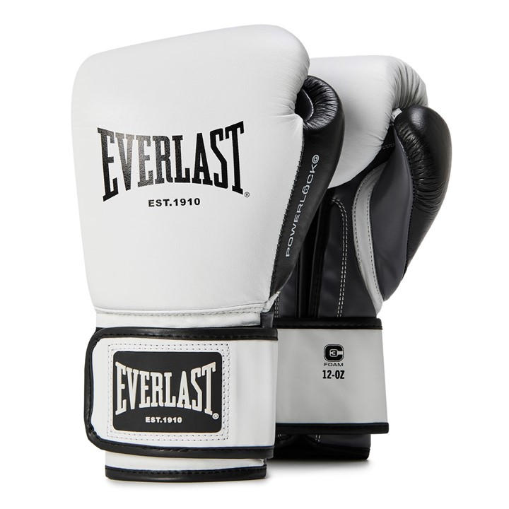 Everlast  White Powerlock Og Advanced Training Glove Hook & Loop in Size 10oz, Sports Direct
