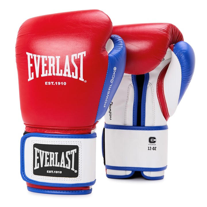 Everlast  Red Powerlock Og Advanced Training Glove Hook & Loop in Size 14oz, Sports Direct