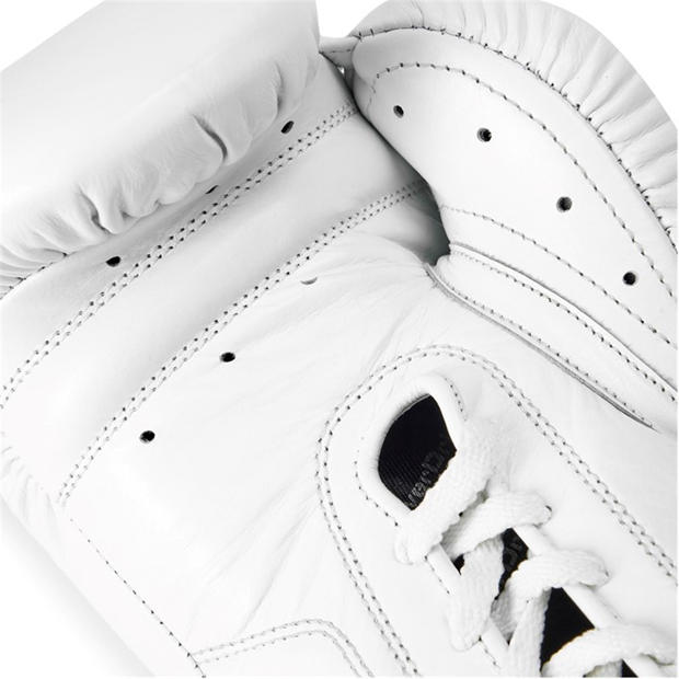 White - Everlast - 1910 Pro Leather Laced Boxing Gloves