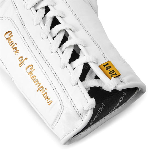White - Everlast - 1910 Pro Leather Laced Boxing Gloves