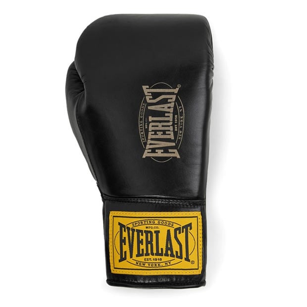 Black - Everlast - 1910 Pro Leather Laced Boxing Gloves