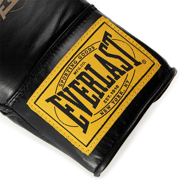 Black - Everlast - 1910 Pro Leather Laced Boxing Gloves