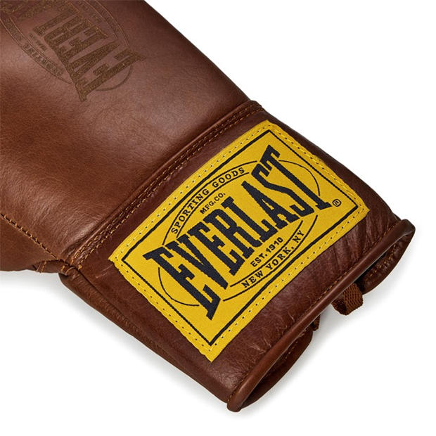 Brown - Everlast - 1910 Pro Leather Laced Boxing Gloves