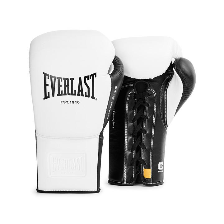 Everlast  White Powerlock Pro Lace Up Gloves in Size 16oz, Sports Direct