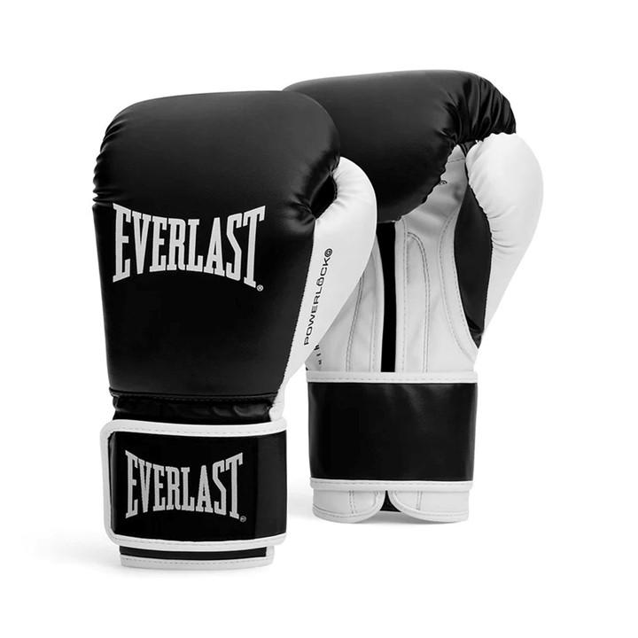 Everlast  Black Powerlock Boxing Hook & Loop Glove in Size 14oz, Sports Direct