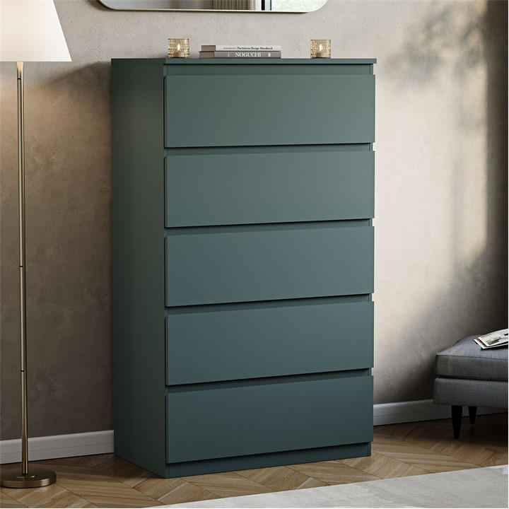 Lassic  Green Vida Designs Denver 5 Drawer Chest, Sports Direct