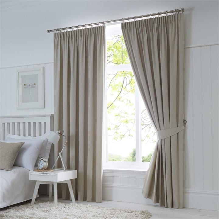 Fusion  Nude Dijon Blackout Thermally Insulated Curtains in Size 46x54 Inch, Sports Direct
