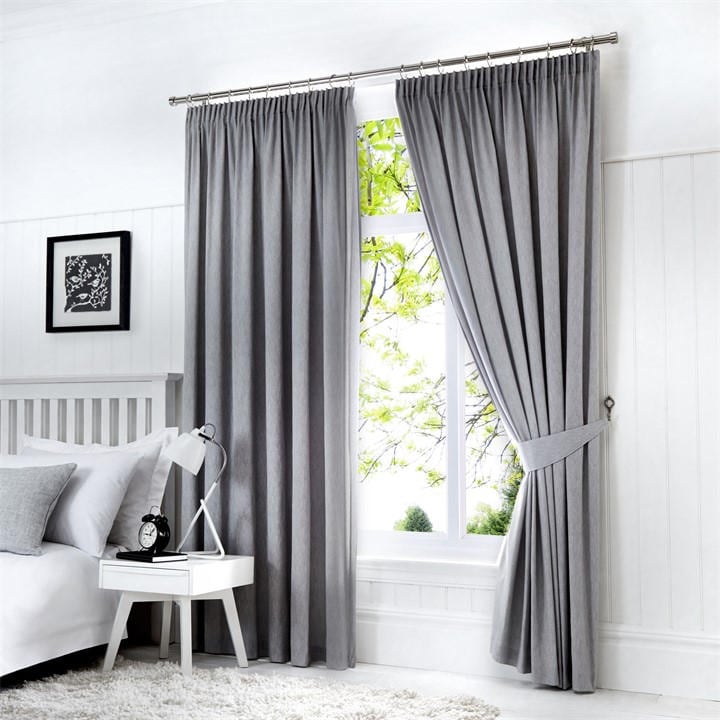 Fusion  Silver Dijon Blackout Thermally Insulated Curtains in Size 45x54, Sports Direct