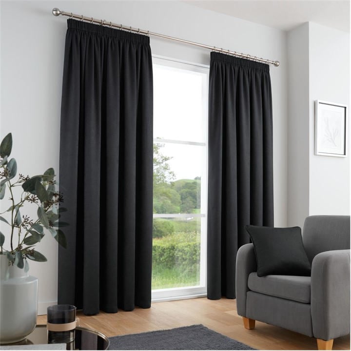 Galaxy     Dim Out Self Lined Pencil Pleat Curtains, Football by Fusion in Size 66x72 Inch, Sports Direct