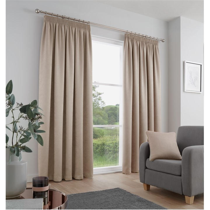 Galaxy     Dim Out Self Lined Pencil Pleat Curtains, Football by Fusion in Size 90x90 Inch, Sports Direct