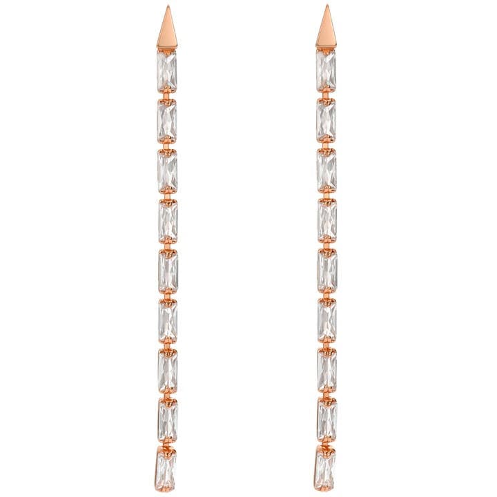row  Women's  Isalie Crystal Baguette Drop Earrings, Football by Ted Baker, Sports Direct