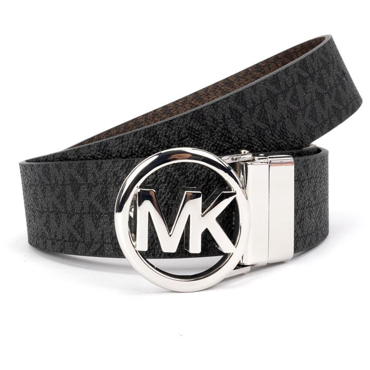 Michael Michael Kors Women' Brown Reversible Mk Logo Leather Belt in Size S, Sports Direct