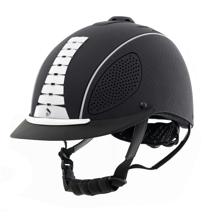 John Whitaker  Black Horizon Horse Riding Helmet in Size 55-58cm, Sports Direct