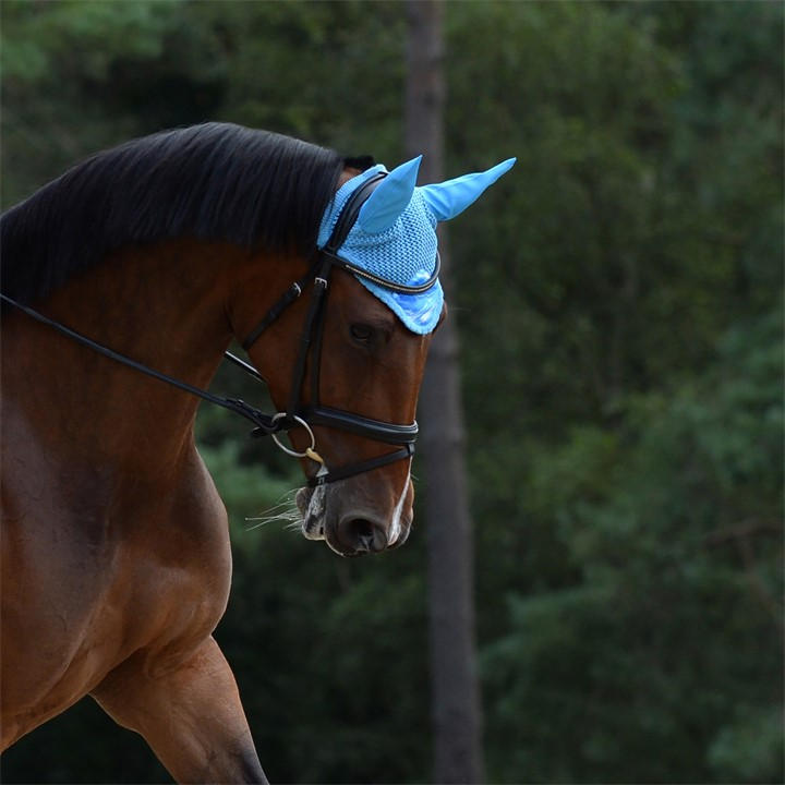 Weatherbeeta  Blue Prime Marble Ear Bonnet in Size Full, Sports Direct