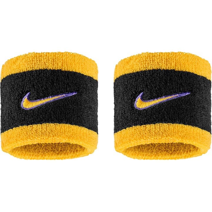 Nike  Black Swoosh Wristband 2 Pack, Sports Direct