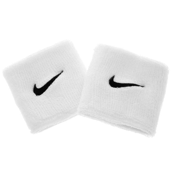 Nike  White Swoosh Wristband 2 Pack, Sports Direct