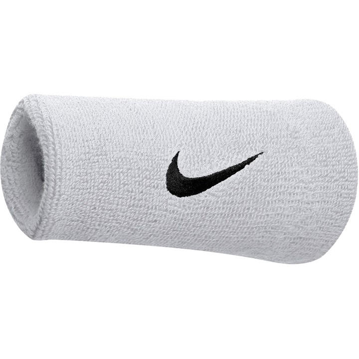 Nike Men's White Swoosh Doublewide Wristbands, Sports Direct