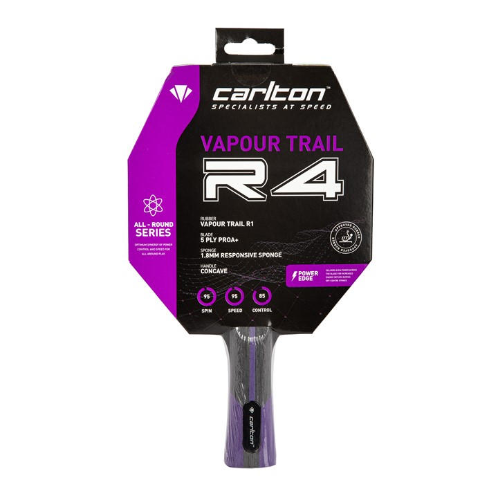 Carlton  Purple Vapour Trail R4 Table Tennis Bat , Sports Direct