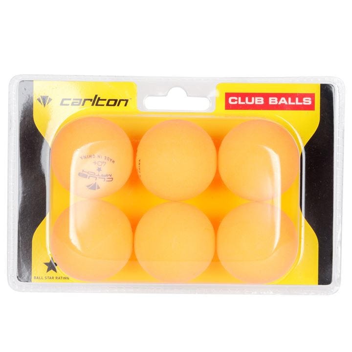 Carlton  Orange Club Table Tennis Balls 6 Pack , Sports Direct
