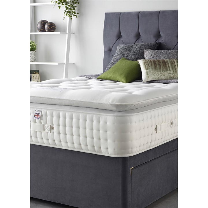 Ireland Alpaca Silk 3000 Pocket Pillowtop Mattress, Football by Aspire in Size Superking, Sports Direct