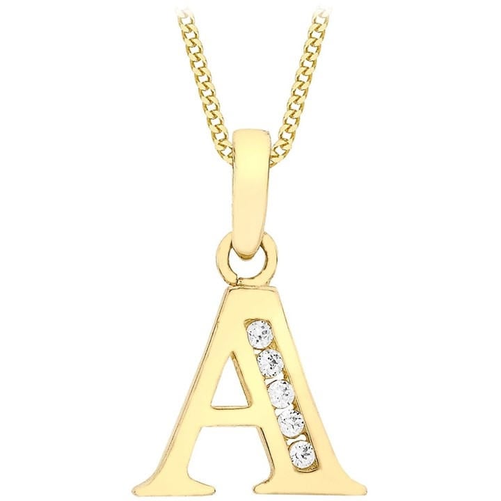 Be You Women's Gold 9Ct Cz Initial Necklace in Size M, Sports Direct