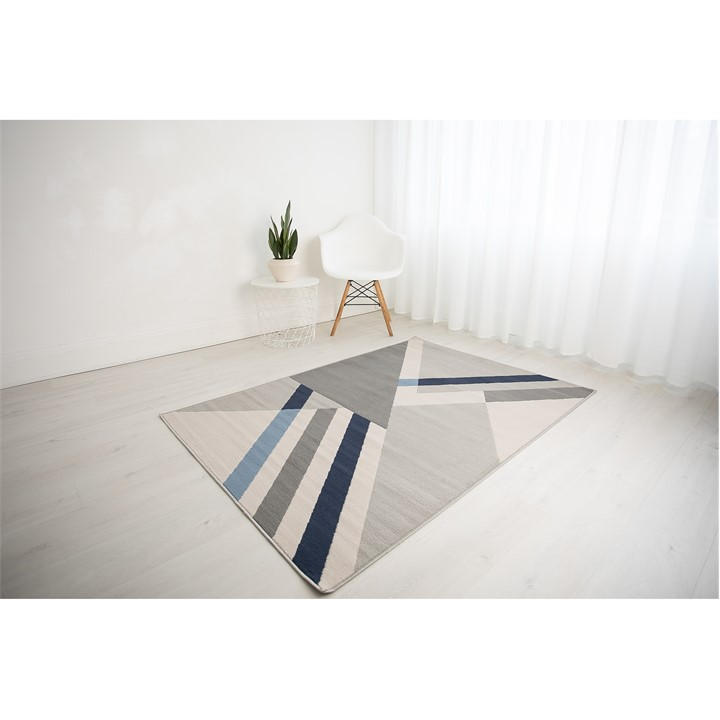 Rugstyle  Beige/Navy Balletto 186B in Size 120x170cm, Sports Direct