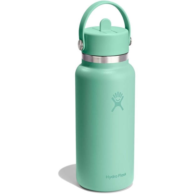 Mermaid Green - Hydro Flask - Wide Mouth Water Bottle 946 ml (32 oz) with Flex Straw Cap