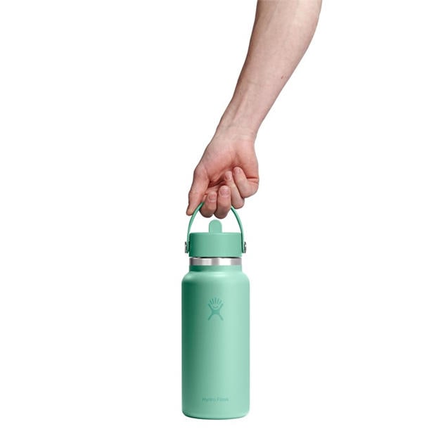 Mermaid Green - Hydro Flask - Wide Mouth Water Bottle 946 ml (32 oz) with Flex Straw Cap