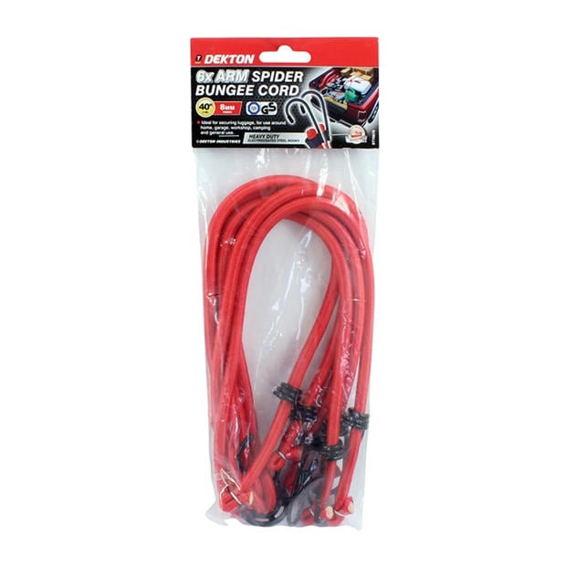 Red - Dekton - Dekton 6 Arm Spider Bungee Cord