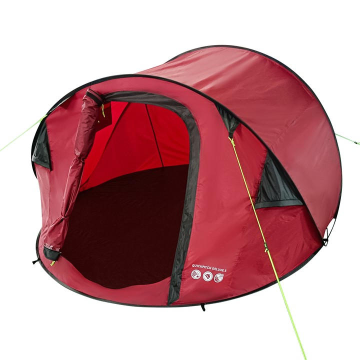 Gelert  Red 3 Person Pop Up Tent, Sports Direct