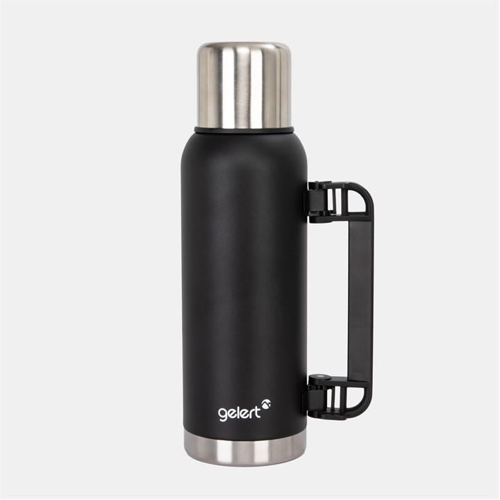 Gelert  Black 1L Stainless Steel Flask With Handle, Sports Direct
