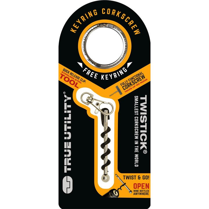 True  Silver Twistick Corkscrew Keyring, Sports Direct