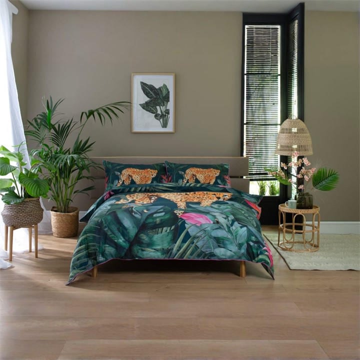Deyongs  Brown Cheetah Duvet Cover in Size Double, Sports Direct