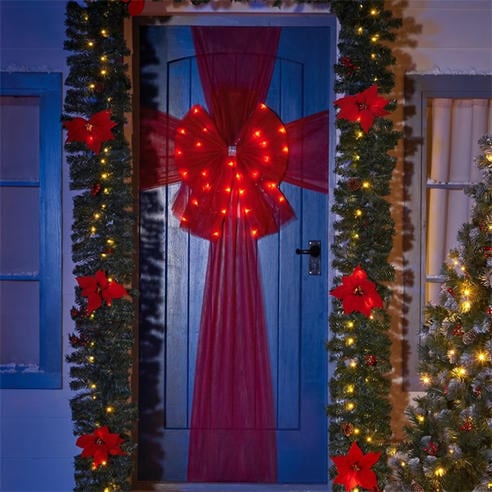 The Spirit Of Christmas - Light Up Door Bow