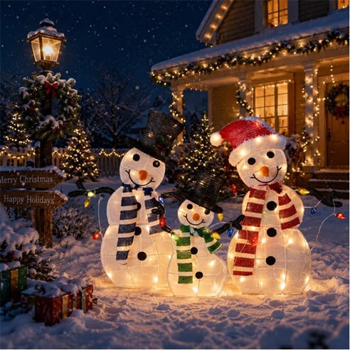The Spirit Of Christmas - SOC Outdoor Snowman Family Light