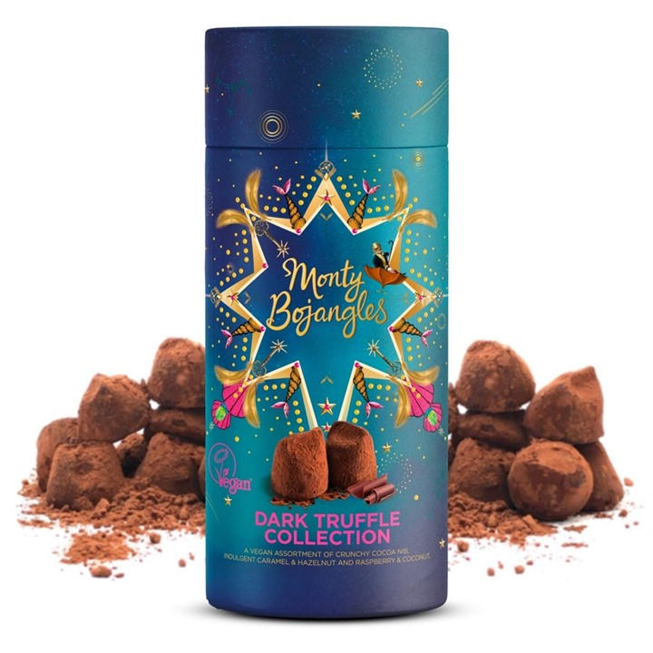 Monty Bojangles Blue Vegan Dark Truffle Christmas Selection Tube -