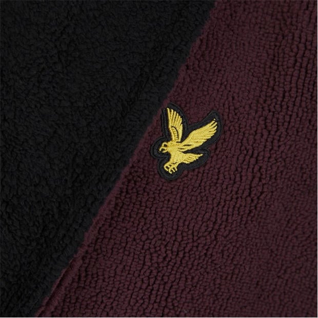 Winetasting/Blk - Lyle and Scott - Men's Contrast Trim Absorbent Towel Dressing Gown
