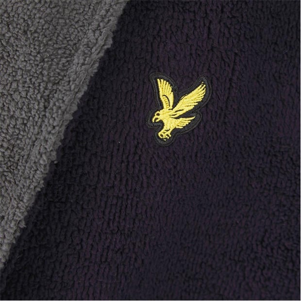 Peacoat/Grey - Lyle and Scott - Men's Contrast Trim Absorbent Towel Dressing Gown