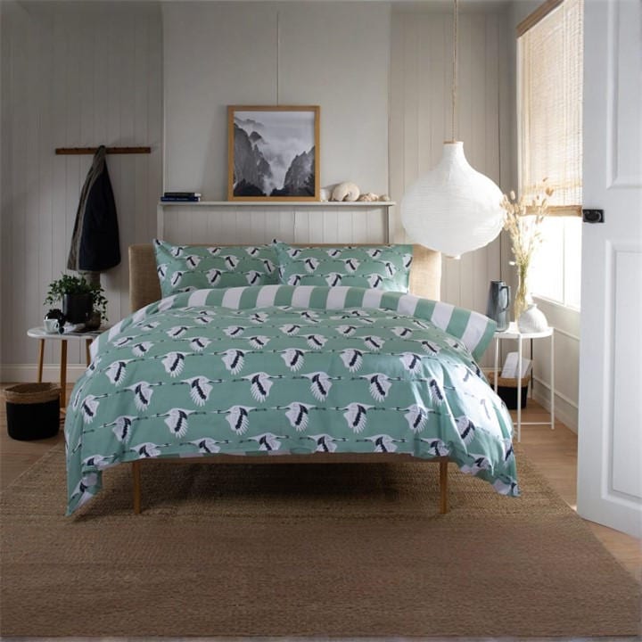 The Lyndon Company  Green Sedge Duvet Cover in Size Double, Sports Direct