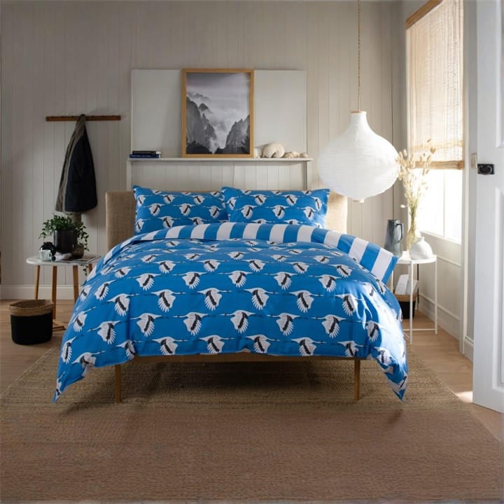 The Lyndon Company  Blue Sedge Duvet Cover in Size Superking, Sports Direct